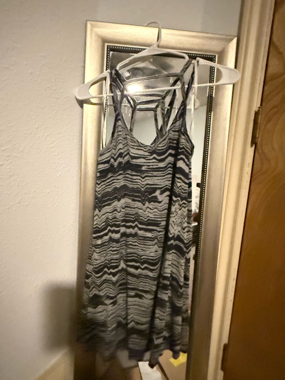 RVCA black and grey zigzag stripped mini dress NWT / swim cover up